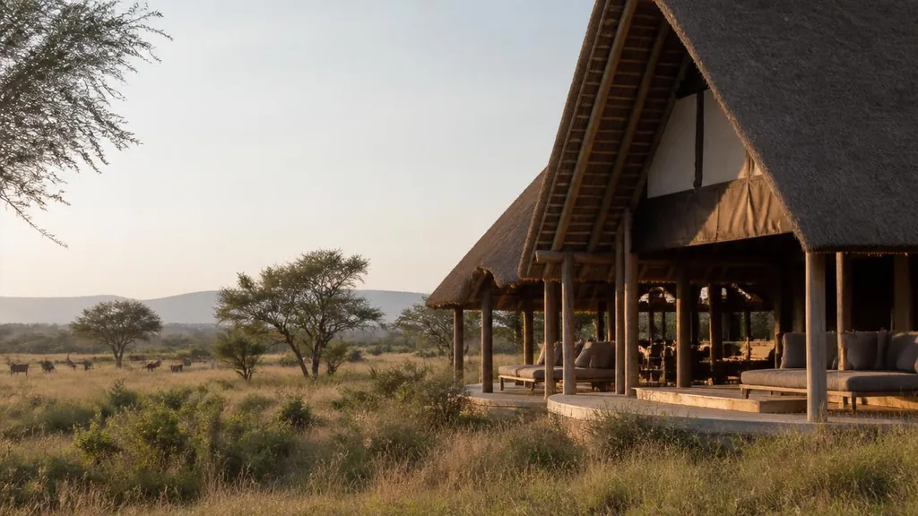 Low-impact lodge architecture embedded in a Zimbabwean regenerative landscape